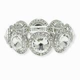 102414, ROUND CONE SHAPE CRYSTAL RHINESTONE STRETCH BRACELET