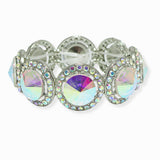 102414, ROUND CONE SHAPE CRYSTAL RHINESTONE STRETCH BRACELET