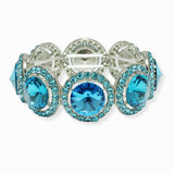 102414, ROUND CONE SHAPE CRYSTAL RHINESTONE STRETCH BRACELET