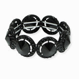 102414, ROUND CONE SHAPE CRYSTAL RHINESTONE STRETCH BRACELET