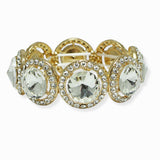 102414, ROUND CONE SHAPE CRYSTAL RHINESTONE STRETCH BRACELET