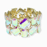 102416, GEOMETRIC RHINESTONE STRETCH BRACELET
