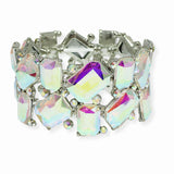 102416, GEOMETRIC RHINESTONE STRETCH BRACELET