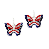 102431, BUTTERFLY AMERICAN FLAG EARRING