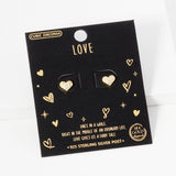 102438, GOLD DIPPED, HEART PAVE CUBIC ZIRCONIA STUD EARRING/925 STERLING SILVER POST