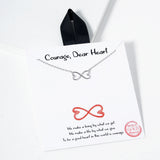 102439, GOLD DIPPED, "COURAGE, DEAR HEART" DAINTY INFINITY HEART NECKLACE