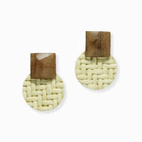 102446, GEOMETRIC WOOD EARRING