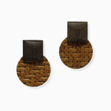 102446, GEOMETRIC WOOD EARRING