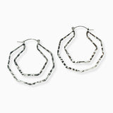 102447, HAMMERED METAL HOOP EARRING