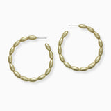 102448, OVAL ACCENT ROUND HOOP EARRING