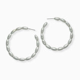 102448, OVAL ACCENT ROUND HOOP EARRING