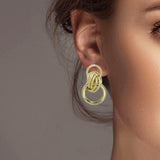 102451, BRASS ROUND LINK METAL EARRING