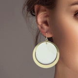 102458, SHELL ACCENT ROUND DANGLE EARRING