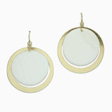 102458, SHELL ACCENT ROUND DANGLE EARRING