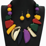 102465, GEOMETRIC WOOD NECKLACE