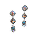 102474, WESTERN TURQUOISE STONE DANGLE EARRING