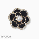 102517, FLOWER ENAMEL PEARL PIN BROOCH