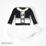 102518, SHIRT ENAMEL PEARL PIN BROOCH