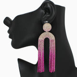 102529, ARCH CRYSTAL RHINESTONE DANGLE EARRING