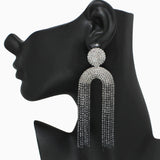 102529, ARCH CRYSTAL RHINESTONE DANGLE EARRING