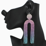 102529, ARCH CRYSTAL RHINESTONE DANGLE EARRING