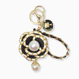 102542, FLOWER ROSE PEARL CHARM KEYCHAIN