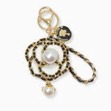 102542, FLOWER ROSE PEARL CHARM KEYCHAIN