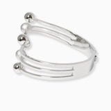 102545, BALL ACCENT STAINLESS STEEL HINGED BANGLE BRACELET