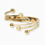 102545, BALL ACCENT STAINLESS STEEL HINGED BANGLE BRACELET