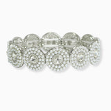 102553, ROUND PEARL WITH RHINESTONE STRETCH BRACELET