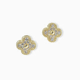 102559, CLOVER CRYSTAL RHINESTONE STUD EARRING