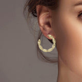 102567, OVAL SHAPE METAL HOOP EARRING