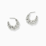 102569, CROISSANT TWISTED METAL HOOP EARRING