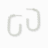 102570, BALL BEADED ACCENT METAL HOOP EARRING