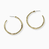 102574, TEXTURED METAL HOOP EARRING
