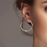 102574, TEXTURED METAL HOOP EARRING