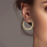 102576, SPIKE METAL ROUND HOOP EARRING