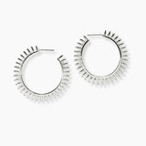 102576, SPIKE METAL ROUND HOOP EARRING
