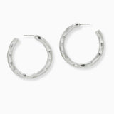 102577, HAMMERED METAL ROUND HOOP EARRING