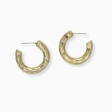 102579, HAMMERED METAL ROUND HOOP EARRING