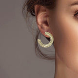 102579, HAMMERED METAL ROUND HOOP EARRING