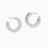102579, HAMMERED METAL ROUND HOOP EARRING
