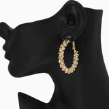 102583, 30MM CRYSTAL RHINESTONE ROUND HOOP EARRING