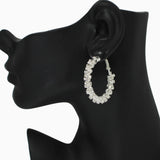 102583, 30MM CRYSTAL RHINESTONE ROUND HOOP EARRING