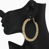 102584, 50MM CRYSTAL RHINESTONE ROUND HOOP EARRING