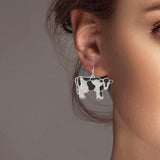 102592, COW ABSTRACT GLASS DANGLE EARRING