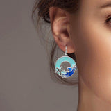 102594, STARFISH GLITTER ACETATE DANGLE EARRING