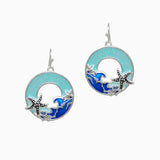 102594, STARFISH GLITTER ACETATE DANGLE EARRING
