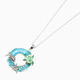 102597, SEA TURTLE GLITTER ACETATE PENDANT NECKLACE