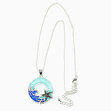 102598, STARFISH GLITTER ACETATE PENDANT NECKLACE